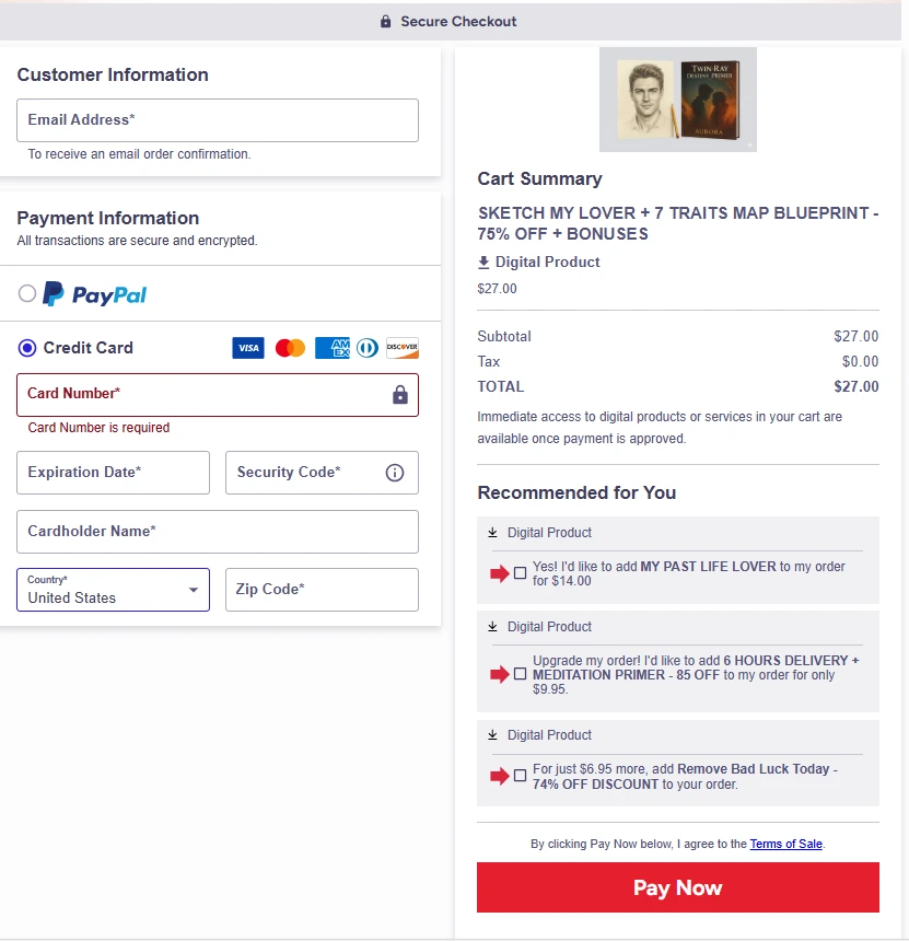 Sketch My Lover checkout page 